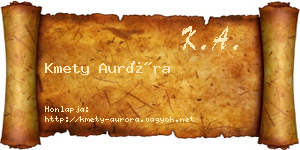 Kmety Auróra névjegykártya